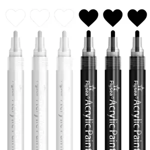 Acrylic Paint Pen (6 Counts), Water-based Quick Dry Paint Pen, Waterproof Paint Pen for Crafts, Art Supplies for Students