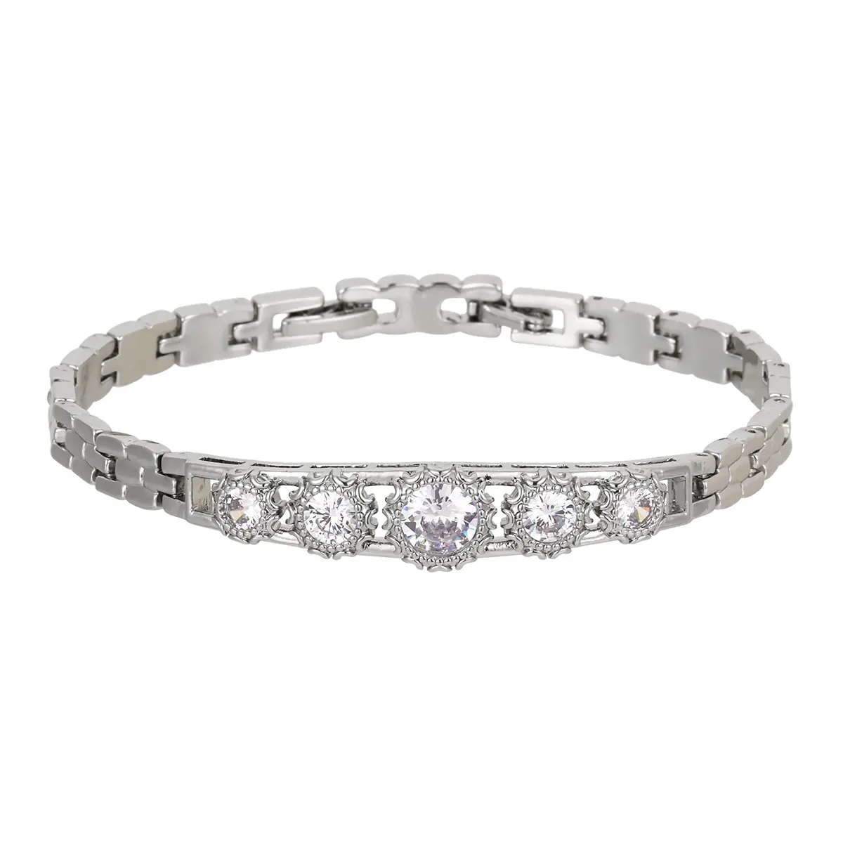 Energy magnet bracelet, eco-friendly alloy with diamonds, adjustable ladies' wristband，Valentine's Day gift, Christmas gift