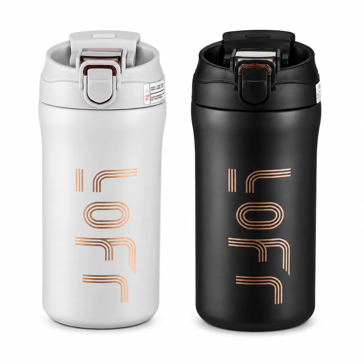 Soher Portable Insulated Coffee Tumbler - Stylish Vacuum Flask with Secure Locking Flip Lid, Wide Mouth Reusable Travel Mug for Office, Car Use, Flasks