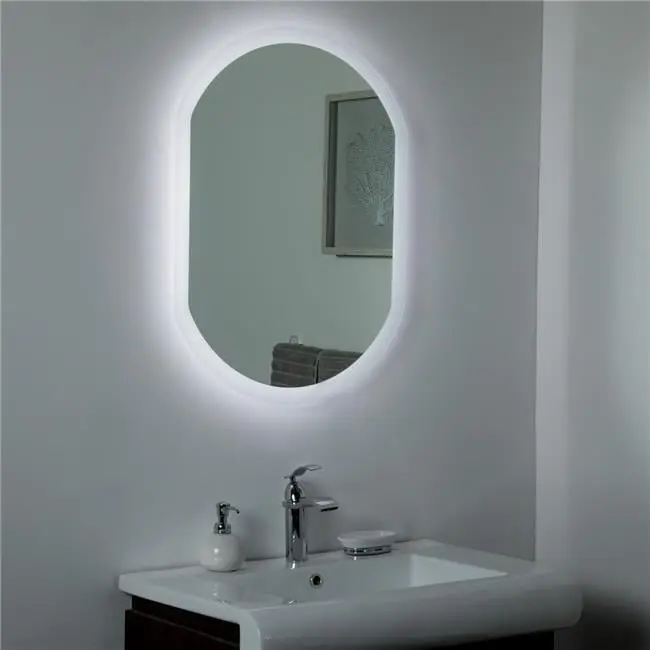Decor Wonderland SSL049 Luka Backlit LED Mirrored Bathroom Mirror - 31.5x23.6 in. Fixture for Home Improvement, Led Mirrored Bathroom Mirrors