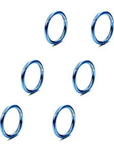 6PCS 16G 316L Surgical Steel Hinged Segment Septum Clicker Ring Cartilage Helix Daith Rook Conch Eyebrow Lip Nose Seamless Hooop Piercing Jewelry 8MM 10MM Nose Hoop Helix Pierced Ring Adjustable Jewelry