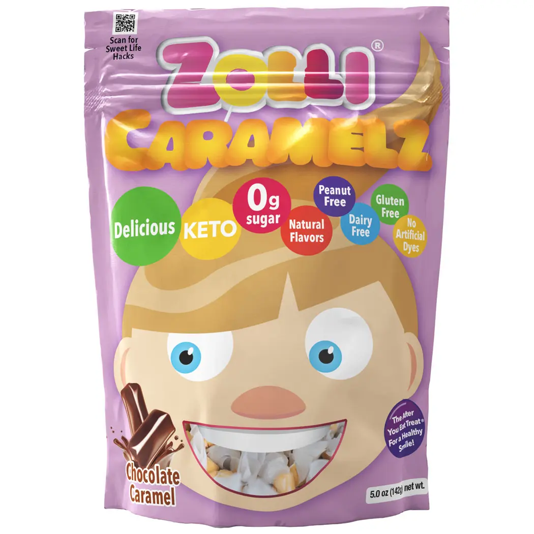 Zolli Caramelz, Chocolate Delicious, Zero Sugar KETO, Vegan, Gluten Free, Dairy Free, No Artificial Colors, Kosher l Snack Candy