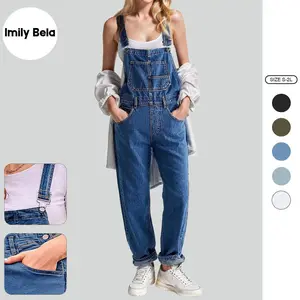 Imily Bela Women's Casual Denim Overalls Adjustable Straps Jeans Pants Jumpsuits with Pockets N9A083