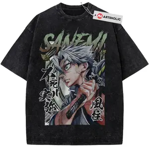 [Sale off up to 30%] Sanemi Shinazugawa Shirt, Demon Slayer Shirt, Anime Shirt, Vintage Tee, Unisex Short Sleeve Tee T-Shirt, cotton menswear Top Tshirt