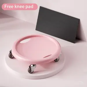 Leg Sliders Ab Roller Wheel with 4 Anti-Slip PU Wheels Adjustable Ab Crunch Trainer for Core Training Home Workout Gear Portable Abdominal Exercise Board