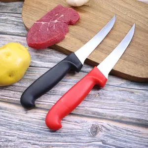 Professional Boning Knife Sharp Stainless Steel Fillet Knives with Comfortable Non-Slip Red Grip Handles, Versatile multifunctional Kitchen Tools for Butchering & Food Prep for Meat Deboning, Fish Filleting & Poultry Trimming Home Cooking and use