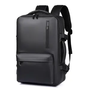 Men's Business Solid Color Backpack, Fashionable Casual Oxford Backpack, Waterproof Backpack for School & Travel