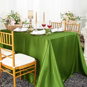 90"x132" Seamless Rectangular Satin Tablecloth - Moss Green/Olive Green (1pc)