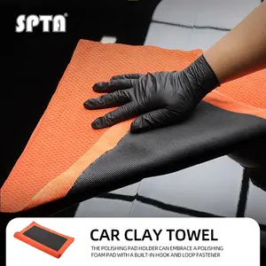 "SPTA Car Clay Towel For Auto Detailing ,Fine Grade Microfiber Car Chamois Towel ,Ultra Clay Decontamination Towel "