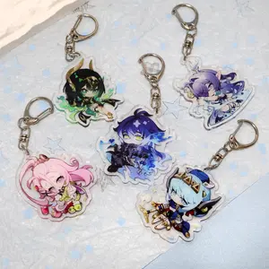 Genshin Impact Acrylic Keychain | Retro Double-Layer Character Keyring