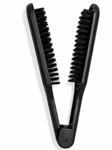 Double-Sided Straightening Brush Clamp, Professional V-Shape Hair Styling Comb for Blow Drying Detangling and Straightening