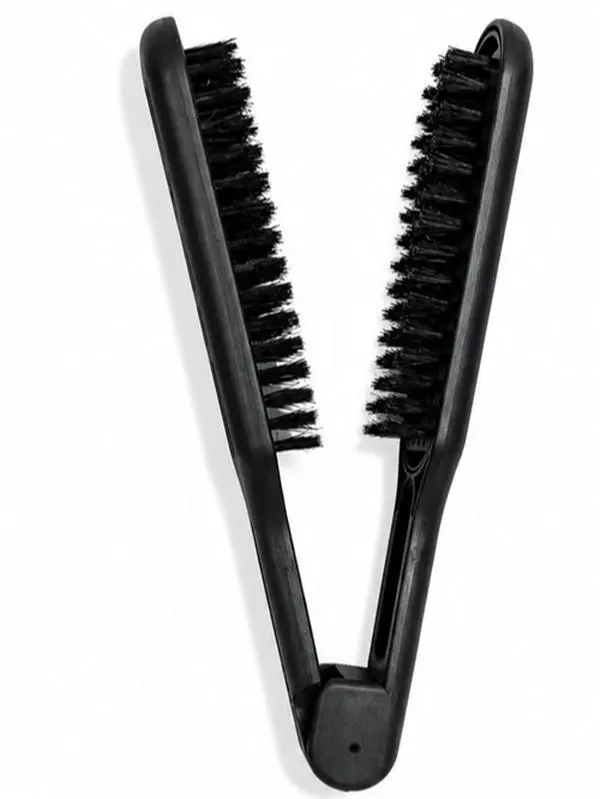 Double-Sided Straightening Brush Clamp, Professional V-Shape Hair Styling Comb for Blow Drying Detangling and Straightening