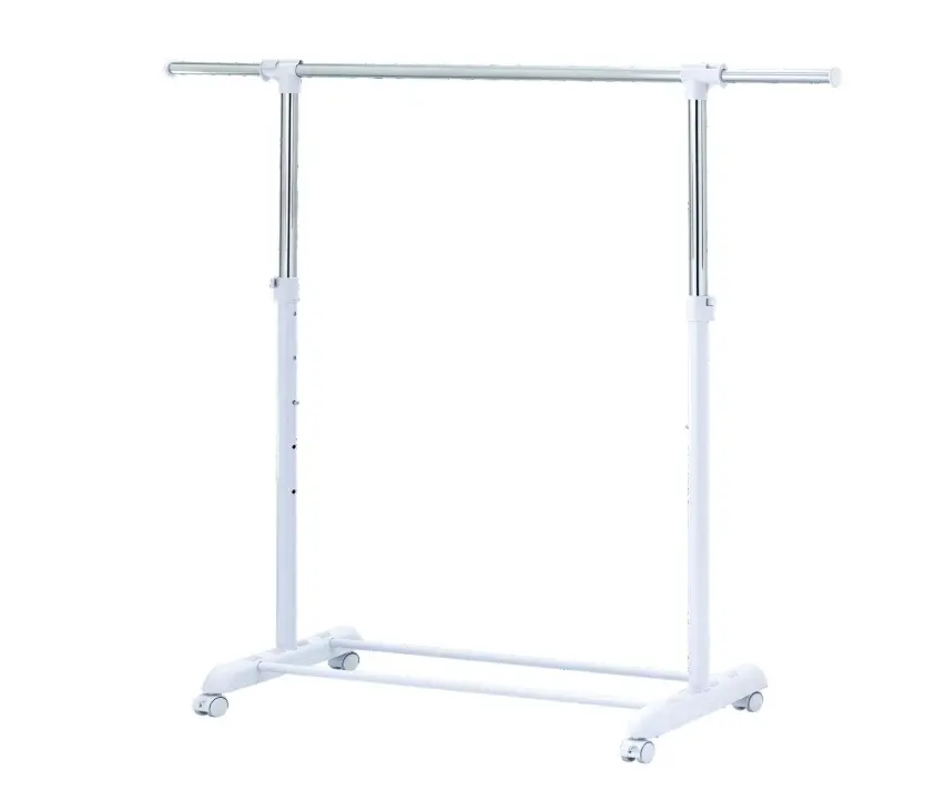 Mainstays Adjustable Metal Rolling Garment Clothes Rack, Chrome & White