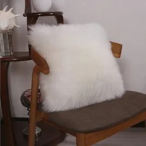 Square Furry fur (front) Faux (back) pillow 18''x18'' (With/Without Insert)