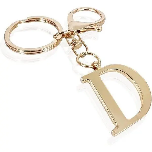 Gold Letter A-Z Keychain for Women Bag Charms Purse Charms For Handbags Metal Alphabet Initial Letter Keychain