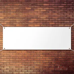 Large Blank Banners And Signs Polyester Oxford Cloth Sublimation Banner To Decorate With Hanging Rope For Indoor Wall Outdoor Easy Hang Diy Signs For Business Office(White,2 x 6 Feet)