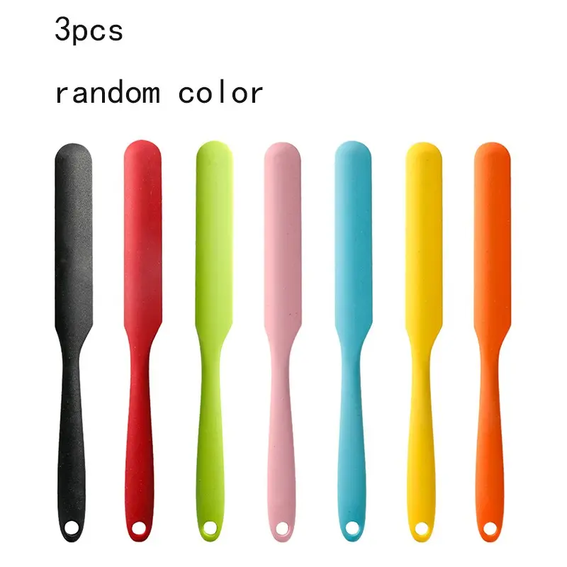 3pcs Silicone Spatulas Set with Long Handles, Heat Resistant Kitchen Scraper Blade, Peanut Butter Knife, Baking, Frosting, Cake Cream Smoother, Pastry Decorating Tools, Baking Utensils Supplies, Home Baking Supplies, Kitchenware