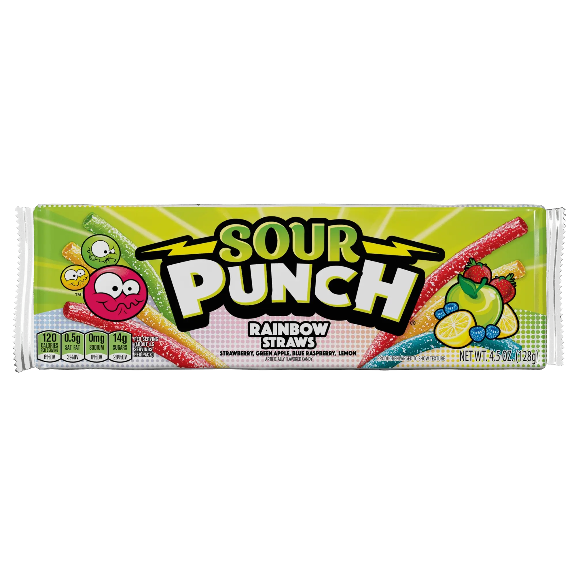 Sour Punch Rainbow Straws, 4.5oz Tray