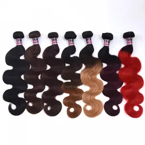 Brazilian Body Wave Bundles 10A Remy Color 1B/2/4/27/99J/Burgundy Ombre