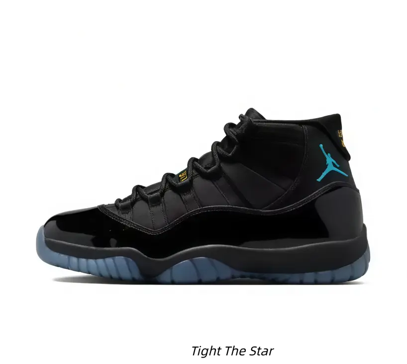 Glossy Patent Black High Cut Retro Sneakers Light Cyan Decor Cushioned Translucent Ice Blue Sole Durable Rubber Outsole Casual Basketball Footwear for Street & Daily Wear