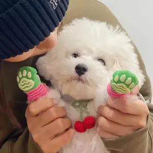 4 Pcs Non-Slip Dog Socks, Cute Cartoon Anti-Licking Paw Protectors, Durable Polyester Pet Shoes for Indoor Outdoor Cats & Dogs, All Season Soft Breathable Dog Paw Protection for Small Medium Dogs & Puppy