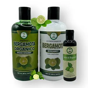 VIRAL Shampoo Organic Bergamot + Conditioner (16.9 fl oz) with Aloe Vera & Rosemary | SHAMPOO ORGÁNICO BERGAMOTA con Sábila & Romero + Acondicionador 16.9 fl oz + ACEITE BERGAMOTA 125 m