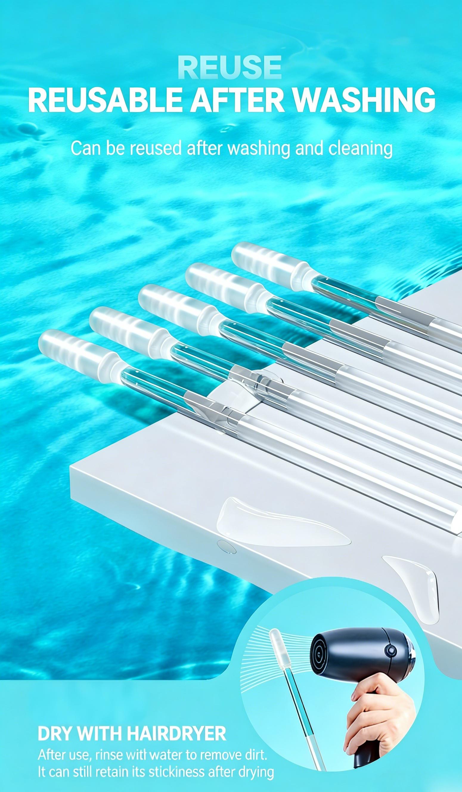 Sticky Ear Cleaner Tool Stick Earwax Remover Sticks for Effective Ear Cleaning and Debris Removal Portable Gentle， Reusable Ear Wax Removal，Suitable for dry ears,24PCS