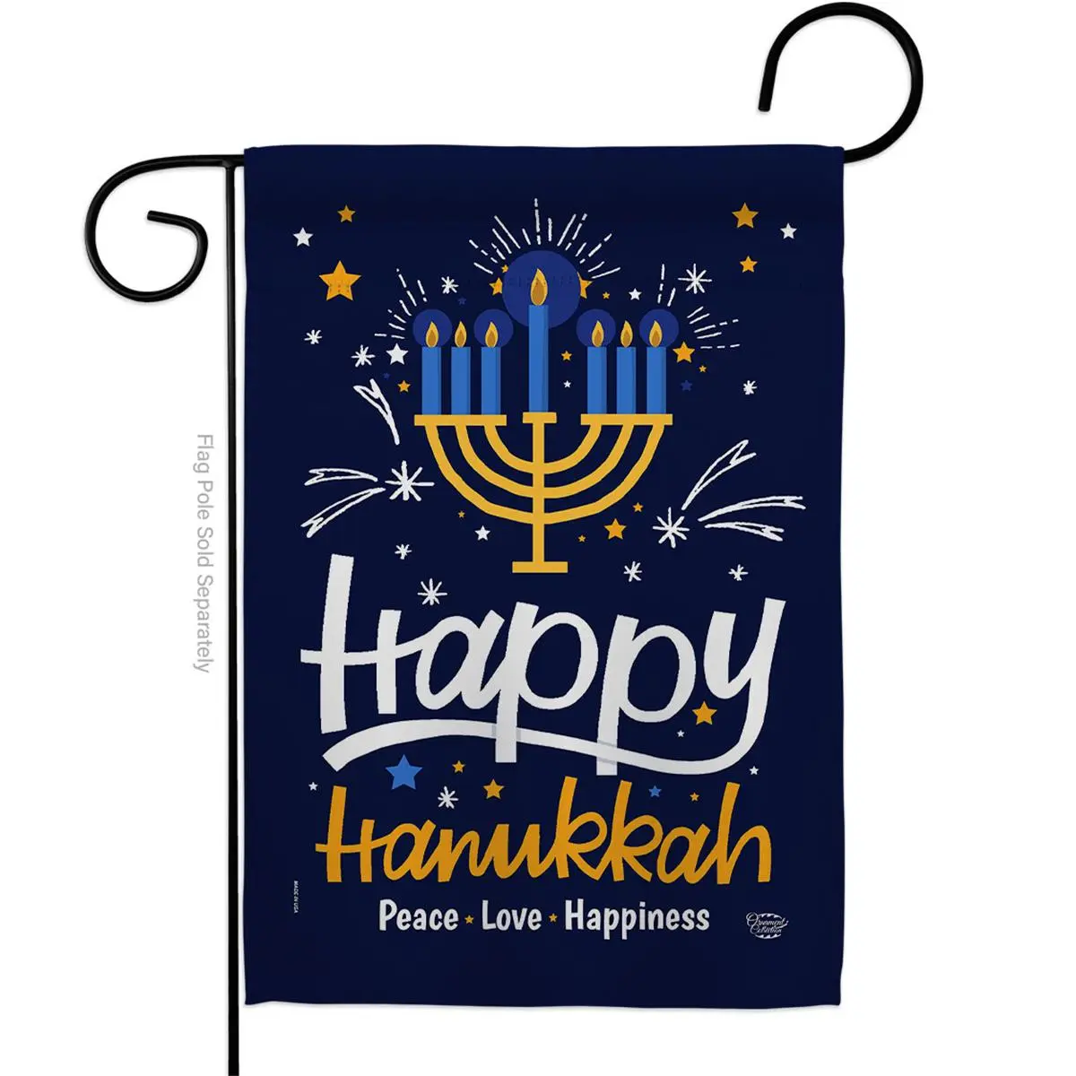 Ornament Collection  13 x 18.5 in. Happy Hanukkah Garden Flag with Winter Double-Sided Decorative Vertical Flags House Decoration Banner Yard Gift