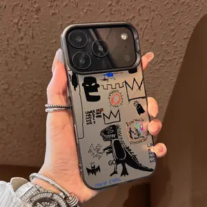Banksy graffiti Pattern Case for iPhone 17 Pro Max 17 Air 16/15/14/13/12/11 Pro Max XR XS E Plus Retro High-end Shockproof Drop Screen Protection Cute Durable PC Smartphone Cover