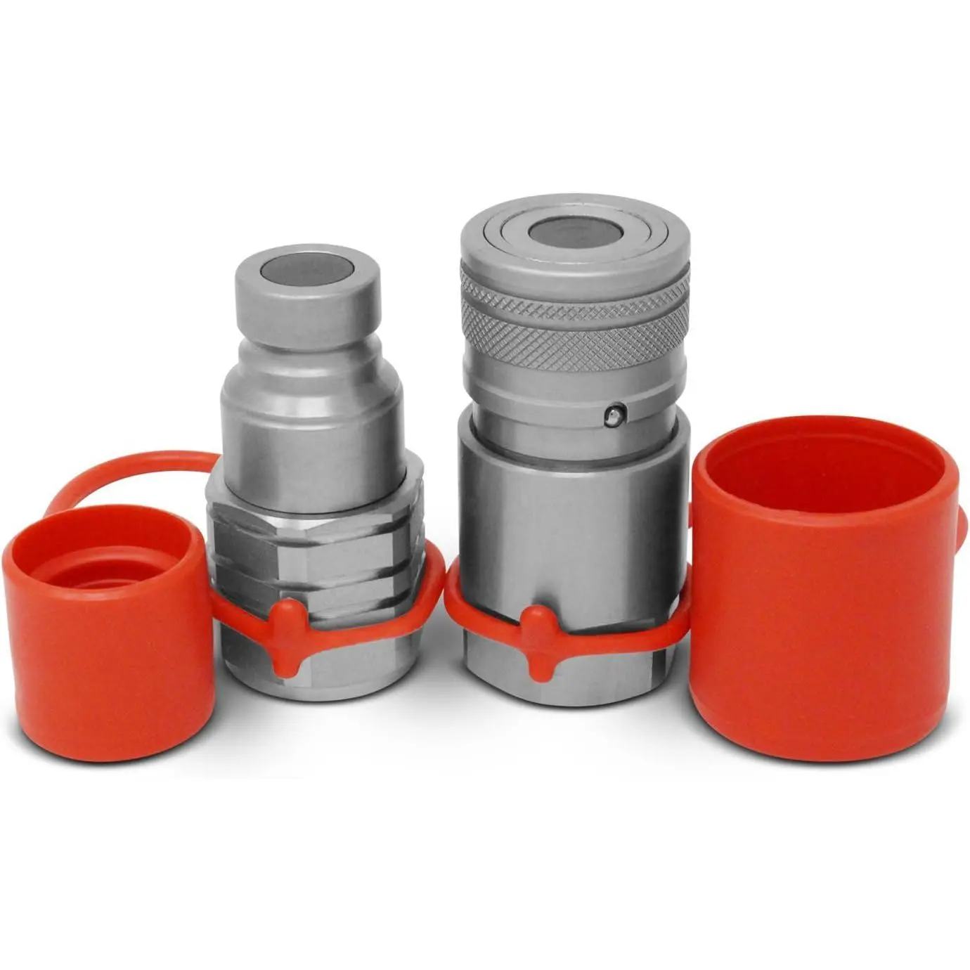3/4" NPT Dustproof Skid Steer Flat Face Hydraulic Quick Connect Couplers Set with Dust Caps, Buy Flat Face Couplers Set w/Dust Caps Free Delivery Possible