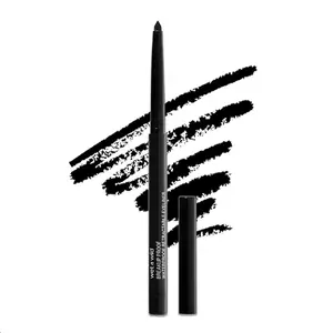 Mega Last Waterproof Retractable Gel Eyeliner Ultra Pigmented 16-Hour Long Wear Smudge Proof Satin Finish Cruelty-Free Vegan Intense Black Charcoal Cosmetic