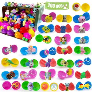 200PCS Prefilled Easter Eggs with Toys Plus Stickers Inside, Filled Stuffed Easter Eggs, Easter Theme Party Favor/Easter Eggs Hunt Gift for Kids Girls Boys