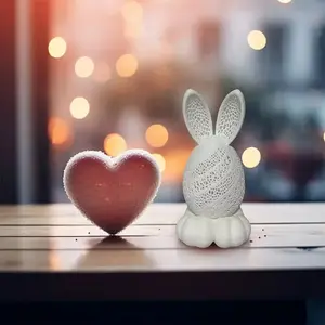 Easter Bunny Egg Lamp 3D Print Decoration, Unique Hollow Lace Design, Easter Decor and Atmosphere Night Light, 1 Piece