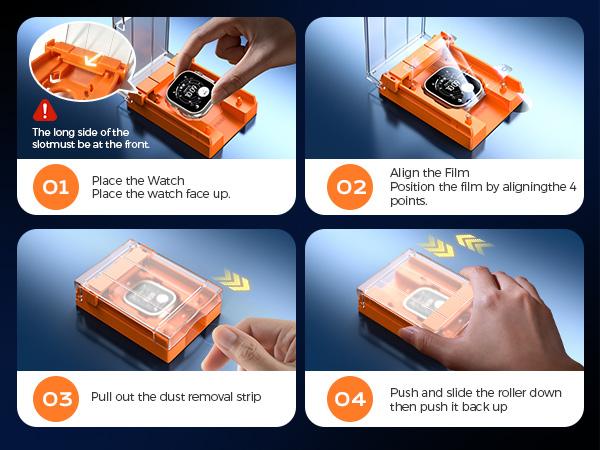 MAGIC JOHN 2 Pack Ceramic Film Screen Protector for Apple Watch Series Easy Bubble-Free Design Installation Smooth Touch Anti-Shock HD Clarity Full Coverage