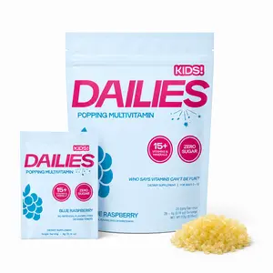 Dailies Kids Popping Daily Multivitamin | Easy,  Fun & Tasty Vitamins for Kids | Ages 2-13 | 0 Sugar | 15 Essential Vitamins & Minerals | 1 Month Supply