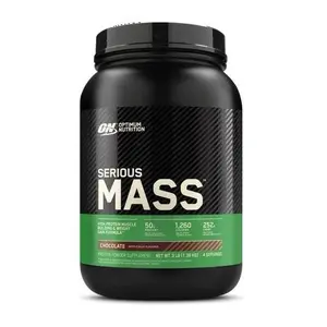 Optimum Nutrition Serious Mass Chocolate Protein Powder, 3LB Non-Stimulant Fitness Dietary Supplement, Nutrition Supplement with Sucralose for Bodybuilding