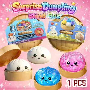 Expressive Big Dumpling Squishy Mystery Blind Box, Colorful Soft TPR Squeeze Stress Balls, Random Style Fidget Sensory Toy, Surprise Unboxing Decompression Gift for Kids & Adults, Perfect for Valentine's Day and Easter Gift Exchange