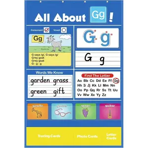 Alphabet Learning Pocket Chart, Letter Recognition Tool, Classroom Wall Chart, Classroom Supplies Charts, Learning Materials Supports Early Literacy/Interactive Homeschool Aid for Kindergarten