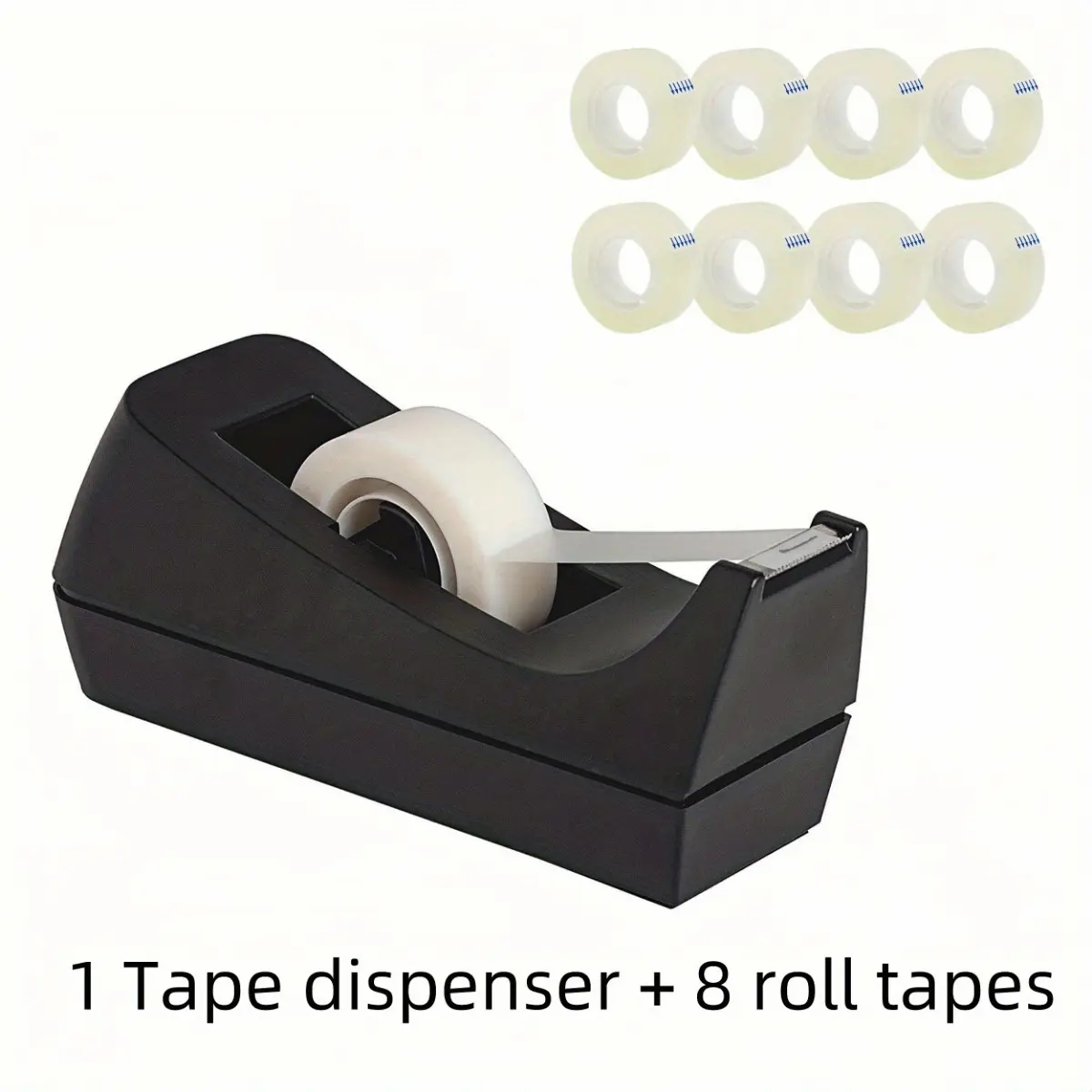 A Desktop Tape Dispenser That Comes with 8 Rolls of Tape - Features a Non-Slip Base - Ideal for Use in Offices, Homes, And Schools