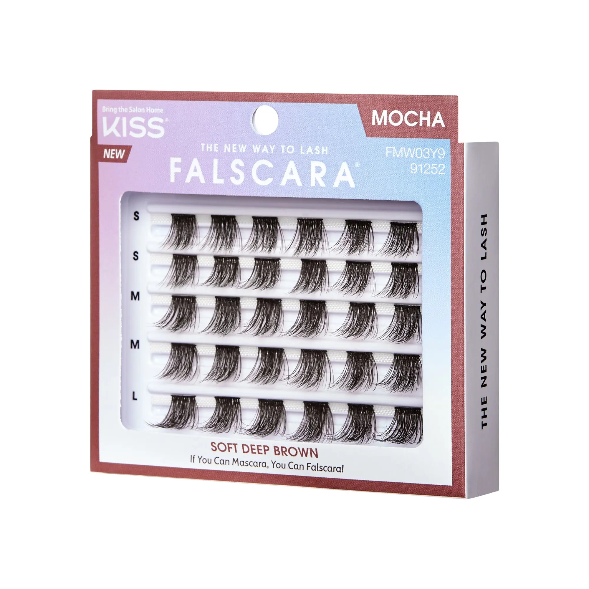 Falscara Natural Multipack - Mocha | DIY False Lash Extensions, Natural, Cluster Lash, Wispy Lashes, 30 Wisps, 10mm-14mm Falscara Natural Multipack - Mocha | DIY False Lash Extensions, Natural, Cluster Lash, Wispy Lashes, 30 Wisps, 10mm-14mm