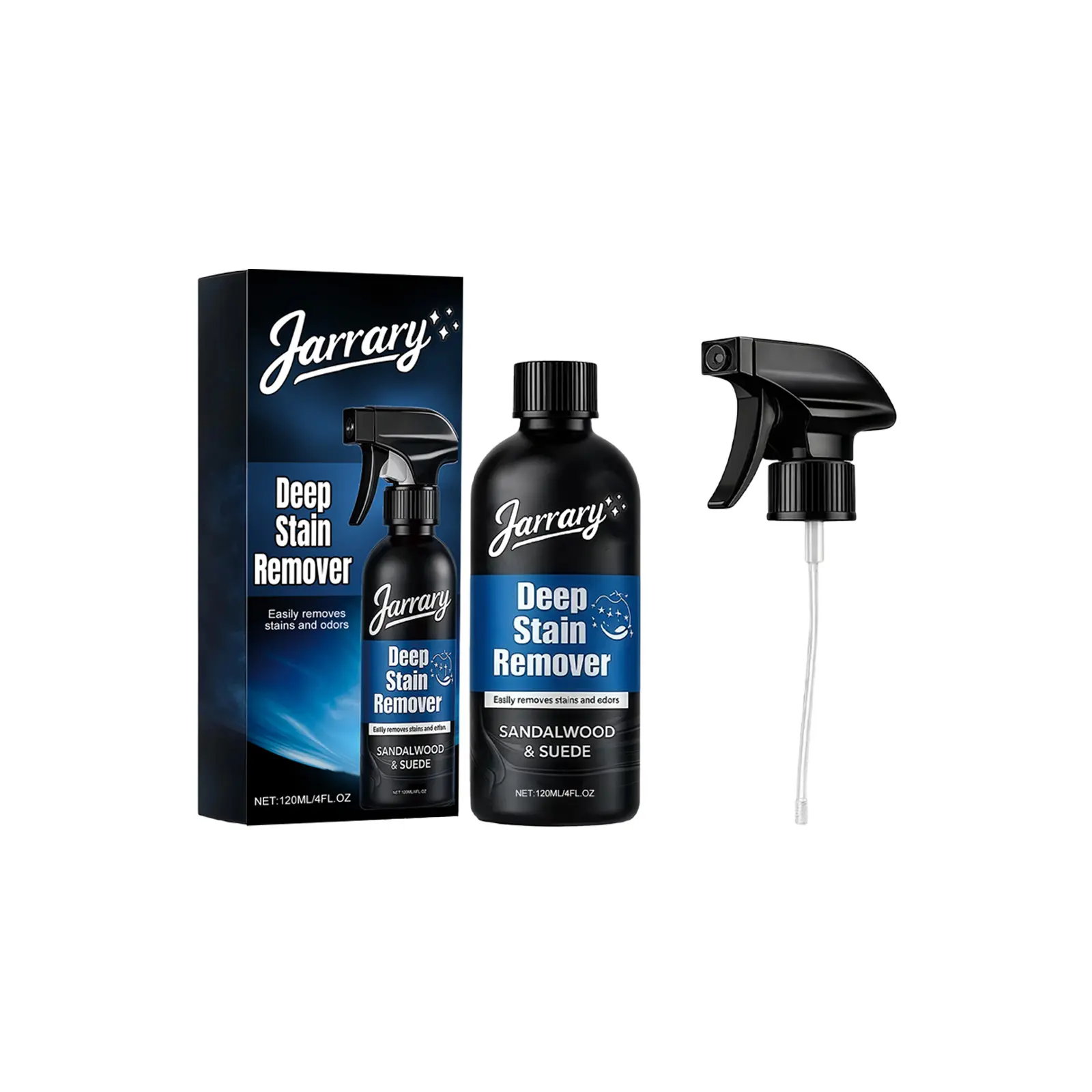 Jarrary Multi-Purpose Deep Stain Remover - Powerful Cleaner for Clothing, Office & Outdoor Use, Efficient Stain & Odor Elimination (120ml)