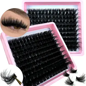 Mixed Length Individual False Eyelashes Kit, Natural-Look Eyelash Extensions, Professional Eye Makeup Accessories for Women & Girls, Hybrid Lash Set with Curl Cluster Lashes, Fluffy Lash Clusters, Volume Lash Clusters