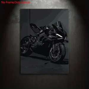 1 Piece/Set Frameless Canvas Painting Print Poster,Classic Minimalism Vehicle Pop Art,Superbike Ducati Panigale,Perfect Gift for Motorcycle Lovers,Gift for enthusiasts,Gift for Bedroom,Study,Office,Living Room,Kitchen,Wall Decoration,Room Decor