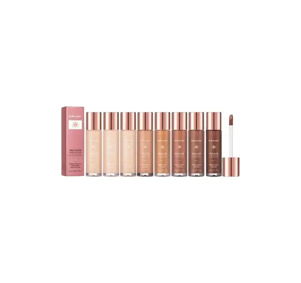 Halo Glow Liquid Filter, Liquid Highlighter, Face Contouring, Pearlescent Makeup Brightener, Bronzer, Glow, Body and Face Contour, Shimmer