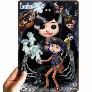 Coraline Vintage Art Aluminum Painting Sign, Suitable for Home, Bar, Cafe, Bedroom, Unique Gift Idea, Vibrant 2D Wall Art Decorative Artwork Decoration Ornaments Artistic