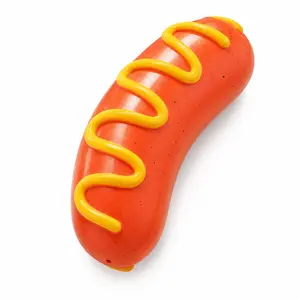 Squeaky Hot Dog Pet Toy - Durable, Floating Chew Toy for All Sizes, Ideal for Fetch & Water Play, Boredom Relief with Video Recording Accessories, Soft Fill Light Tripod Stabilizer Camera