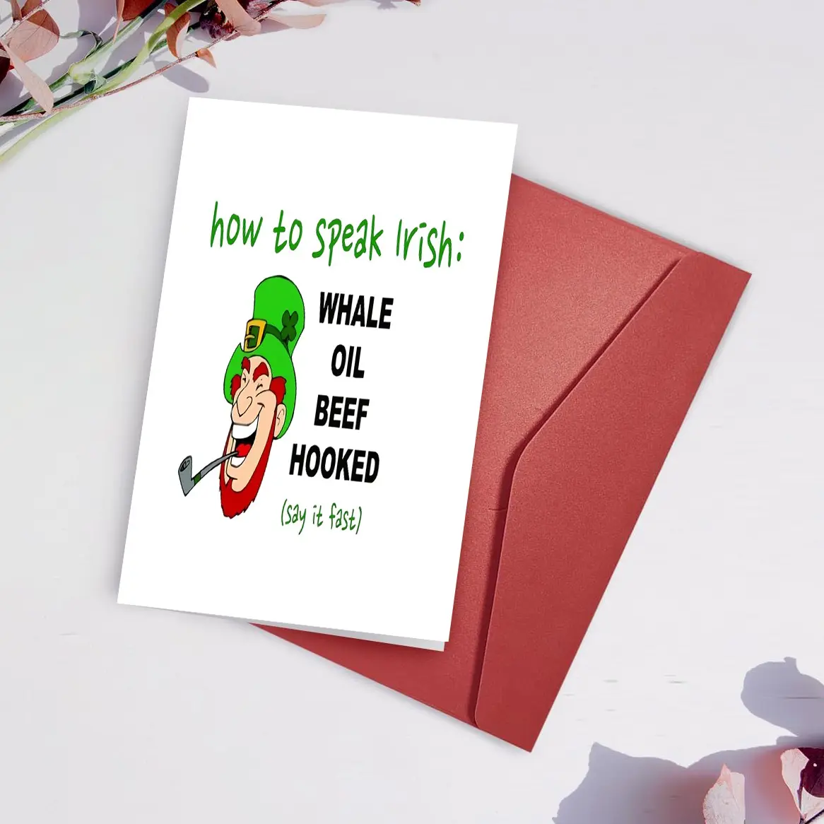 Funny Rude Lucky Irish St. Patrick's Day Card, 1pc - Unique All-Occasion Birthday Thank You Gift, Perfect for Family, Friends, and Colleagues