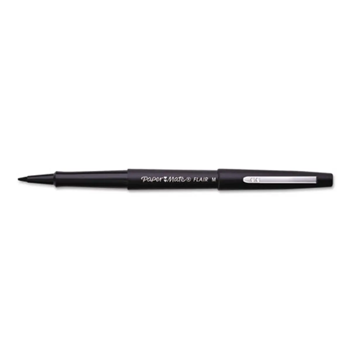 Papermate Flair Black Felt Tip Marker Pen - 1.4 mm Medium Bullet Tip, Bold Lines, No Bleeding, Minimal Smearing, Porous Point, Great for Lefties, Grading Papers & Scrapbooking DIY Projects, Black Felt Tip Pens, Marks Won't Bleed Through Paper