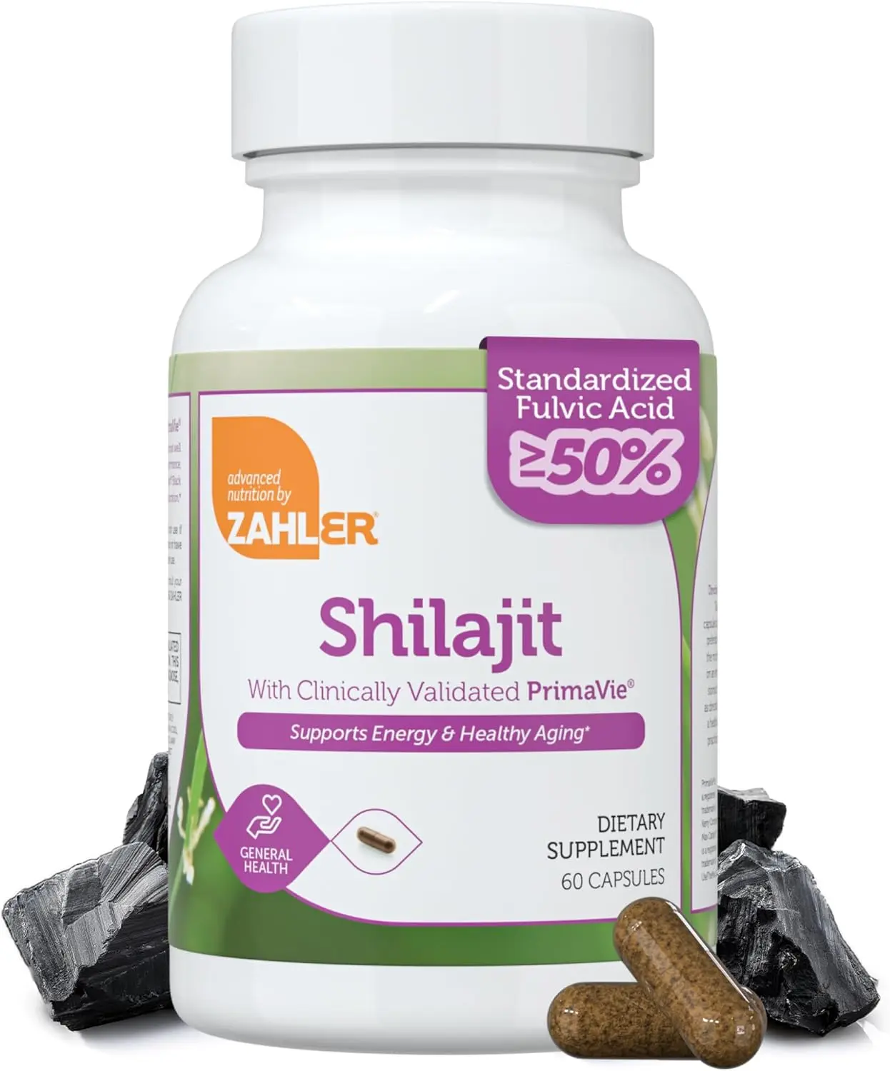 Zahler Shilajit Capsules with PremaVie® & Max Catalyst® for Energy Athletic Performance and Healthy Aging 60 Count - Natural Supplements, Vitamin, Healthcare
