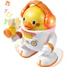 Dancing Astronaut Duck Toy for Kids Ages 3+, Musical Walking Toy with Colorful LED Lights and Obstacle Avoidance